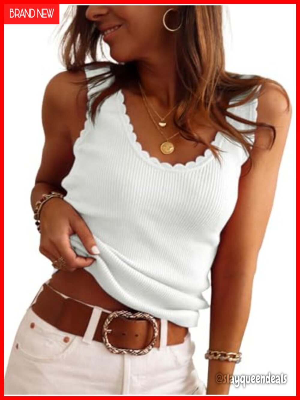 Ribbed V Neck Sleeveless Knit Sweater Vest Tank Top